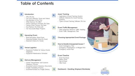 Event Management Services Table Of Contents Ppt PowerPoint Presentation Summary Graphic Tips PDF Event Management Services Table Of Contents Ppt PowerPoint Presentation Summary Graphic Tips PDF