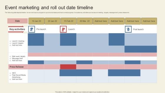 Event Marketing And Roll Out Date Timeline Infographics PDF