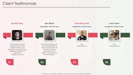 Event Organizer And Coordinator Company Profile Client Testimonials Structure PDF Event Organizer And Coordinator Company Profile Client Testimonials Structure PDF
