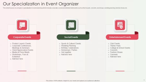 Event Organizer And Coordinator Company Profile Ppt PowerPoint Presentation Complete Deck With Slides