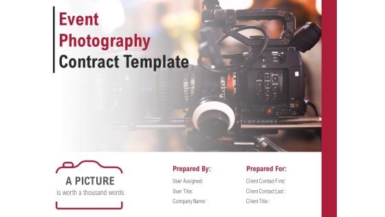 Event Photography Contract Template Ppt PowerPoint Presentation Complete Deck With Slides