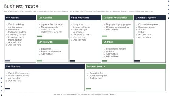 Event Planner Company Profile Business Model Brochure PDF Event Planner Company Profile Business Model Brochure PDF