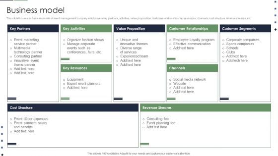 Event Planner Company Profile Business Model Brochure PDF