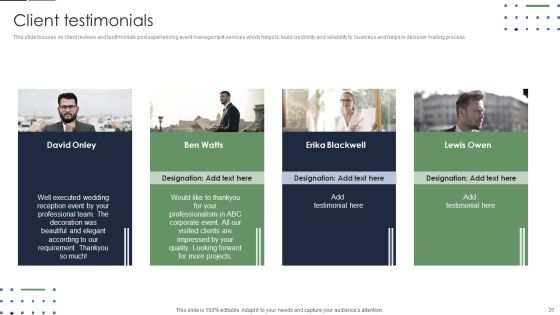 Event Planner Company Profile Ppt PowerPoint Presentation Complete With Slides Slide20