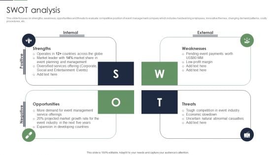 Event Planner Company Profile SWOT Analysis Sample PDF