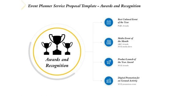 Event Planner Service Proposal Template Awards And Recognition Ppt Portfolio Clipart Images PDF