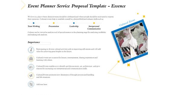 Event Planner Service Proposal Template Essence Ppt Professional Designs Download PDF