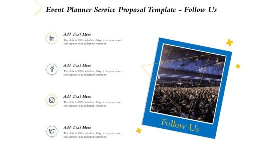 Event Planner Service Proposal Template Follow Us Ppt Infographics Show PDF