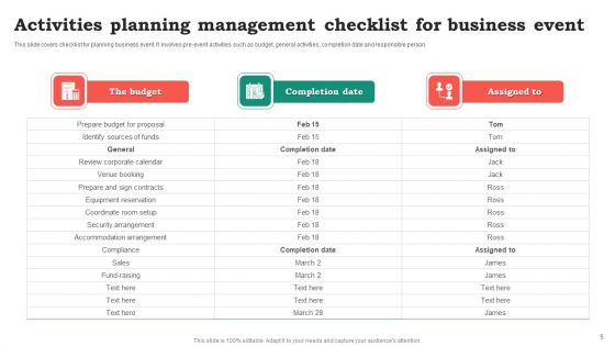 Event Planning And Management Checklist Ppt PowerPoint Presentation Complete Deck With Slides