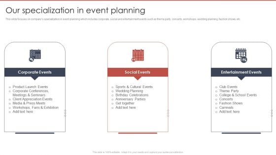 Event Planning And Management Company Profile Our Specialization In Event Planning Professional PDF Event Planning And Management Company Profile Our Specialization In Event Planning Professional PDF