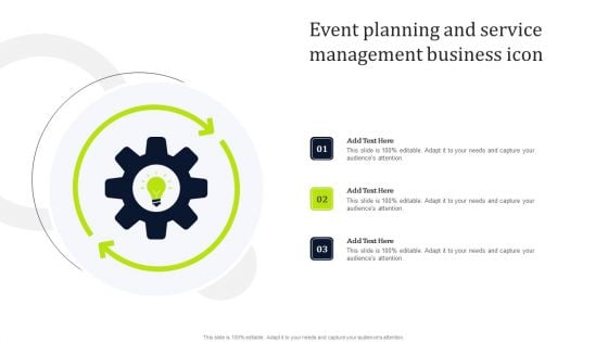 Event Planning And Service Management Business Icon Background PDF