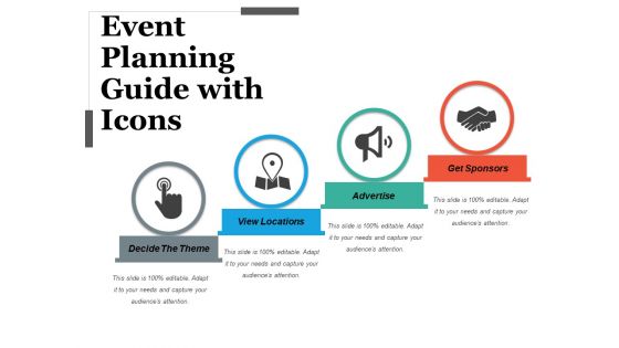 Event Planning Guide With Icons Ppt PowerPoint Presentation Infographics Ideas