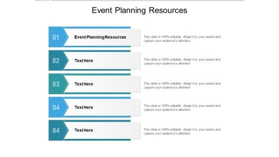 Event Planning Resources Ppt PowerPoint Presentation Infographics Infographic Template Cpb