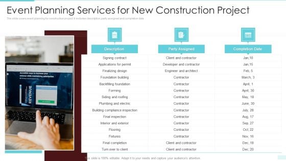 Event Planning Services For New Construction Project Clipart PDF Event Planning Services For New Construction Project Clipart PDF