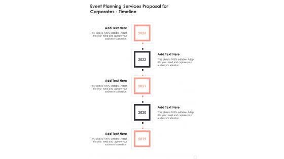 Event Planning Services Proposal For Corporates Timeline One Pager Sample Example Document Event Planning Services Proposal For Corporates Timeline One Pager Sample Example Document