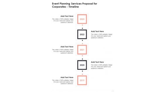 Event Planning Services Proposal For Corporates Timeline One Pager Sample Example Document