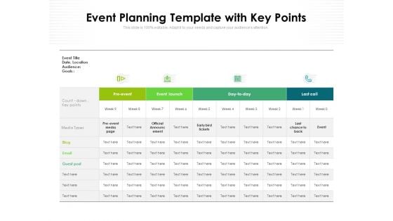 Event Planning Template With Key Points Ppt PowerPoint Presentation Infographic Template Influencers PDF