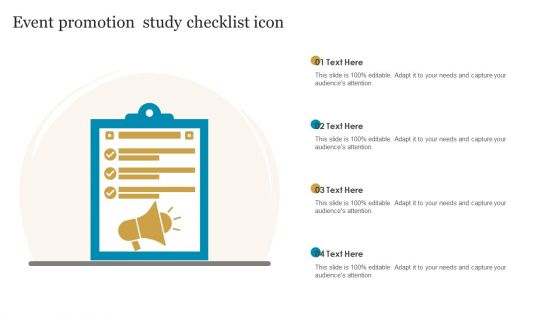 Event Promotion Study Checklist Icon Pictures PDF