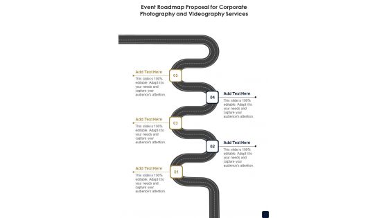 Event Roadmap Corporate Photography And Videography Services One Pager Sample Example Document