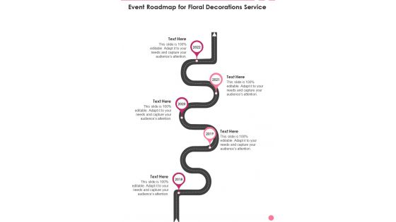 Event Roadmap For Floral Decorations Service One Pager Sample Example Document Event Roadmap For Floral Decorations Service One Pager Sample Example Document