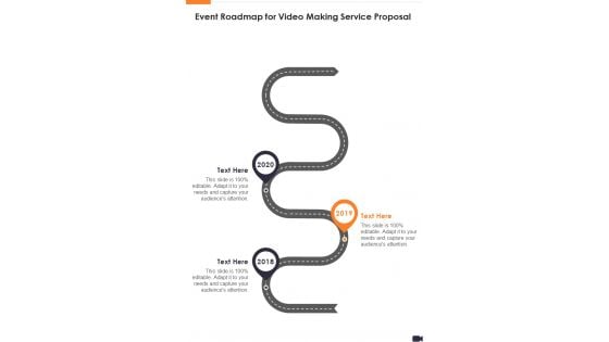 Event Roadmap For Video Making Service Proposal One Pager Sample Example Document