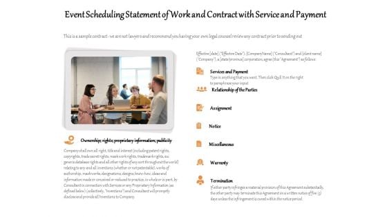 Event Scheduling Statement Of Work And Contract With Service And Payment Ppt PowerPoint Presentation Gallery Introduction PDF Event Scheduling Statement Of Work And Contract With Service And Payment Ppt PowerPoint Presentation Gallery Introduction PDF