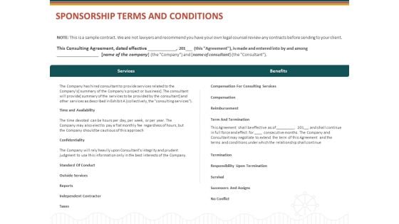 Event Sponsorship Terms And Conditions Ppt Portfolio File Formats PDF