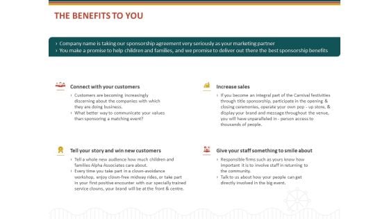 Event Sponsorship The Benefits To You Ppt Outline Slides PDF