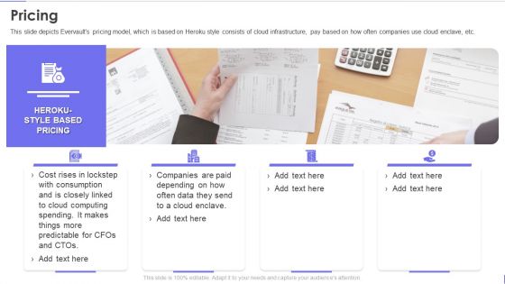 Evervault Capital Investment Elevator Pitch Deck Pricing Background PDF