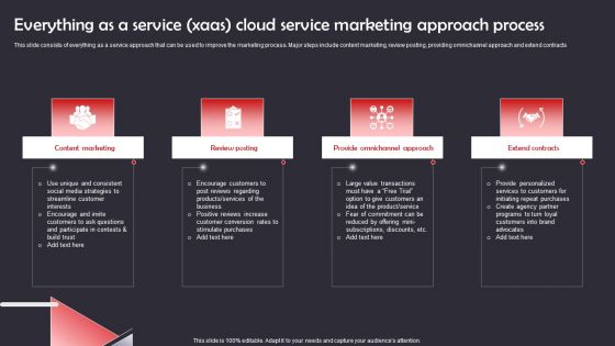 Everything As A Service Xaas Cloud Service Marketing Approach Process Elements PDF