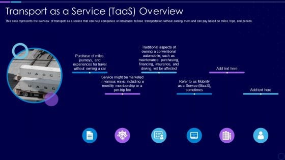 Everything As A Service Xaas For Cloud Computing IT Transport As A Service Taas Overview Graphics PDF