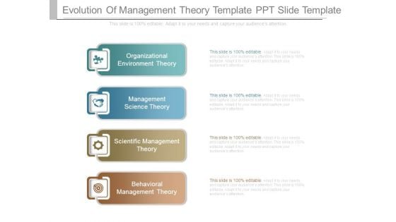 Evolution Of Management Theory Template Ppt Slide Template