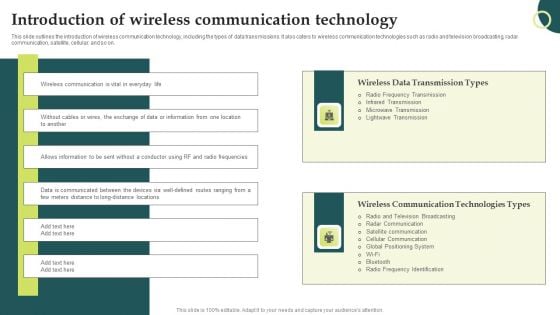 Evolution Of Wireless Technologies Introduction Of Wireless Communication Technology Microsoft PDF