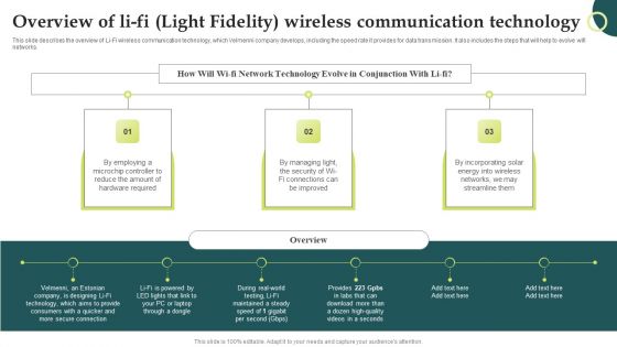 Evolution Of Wireless Technologies Overview Of Lifi Light Fidelity Wireless Information PDF