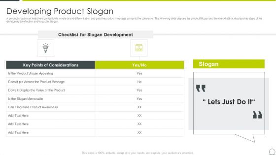 Examining Product Characteristics Brand Messaging Developing Product Slogan Mockup PDF