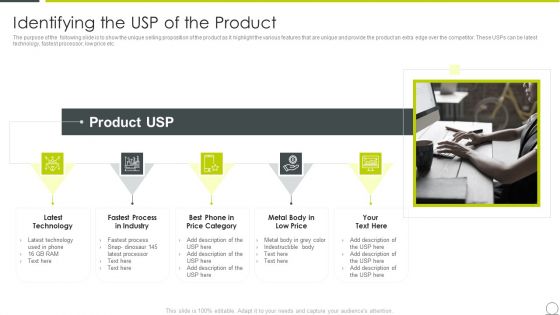 Examining Product Characteristics Brand Messaging Identifying The USP Of The Product Mockup PDF