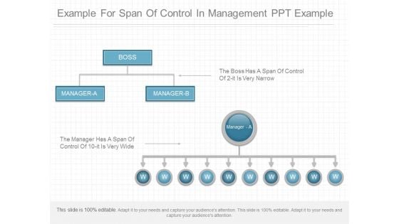 Example For Span Of Control In Management Ppt Example