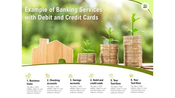 Example Of Banking Services With Debit And Credit Cards Ppt PowerPoint Presentation Styles Themes