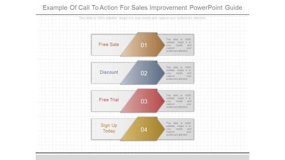 Example Of Call To Action For Sales Improvement Powerpoint Guide