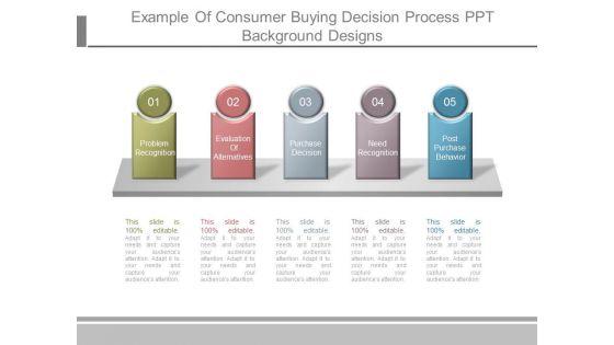 Example Of Consumer Buying Decision Process Ppt Background Designs