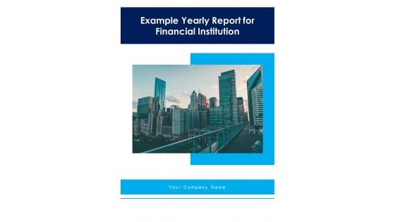 Example Yearly Report For Financial Institution One Pager Documents