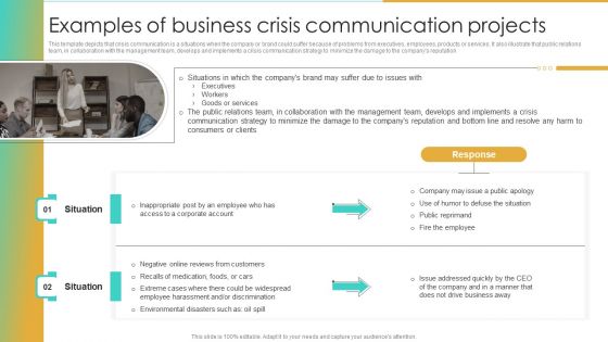 Examples Of Business Crisis Communication Projects Enterprise Communication Tactics Portrait PDF