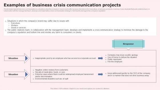 Examples Of Business Crisis Communication Projects Professional PDF