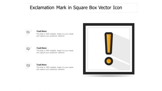 Exclamation Mark In Square Box Vector Icon Ppt PowerPoint Presentation Portfolio Microsoft PDF