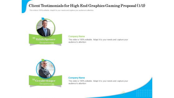 Exclusive Illustration Gaming Client Testimonials For High End Graphics Gaming Proposal Management Diagrams PDF