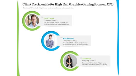 Exclusive Illustration Gaming Client Testimonials For High End Graphics Gaming Proposal Planning Information PDF