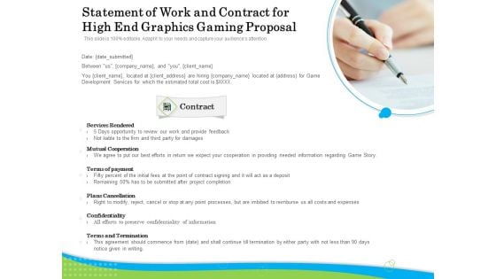 Exclusive Illustration Gaming Statement Of Work And Contract For High End Graphics Gaming Proposal Formats PDF Exclusive Illustration Gaming Statement Of Work And Contract For High End Graphics Gaming Proposal Formats PDF