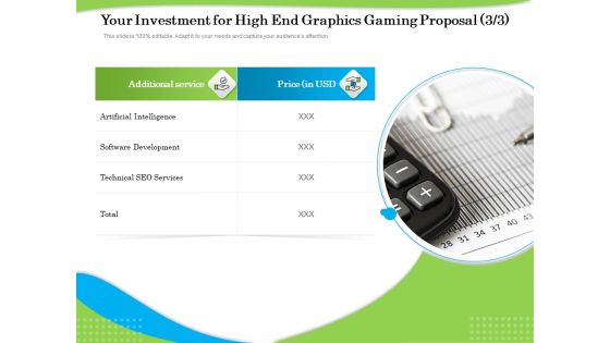 Exclusive Illustration Gaming Your Investment For High End Graphics Gaming Proposal Activities Infographics PDF