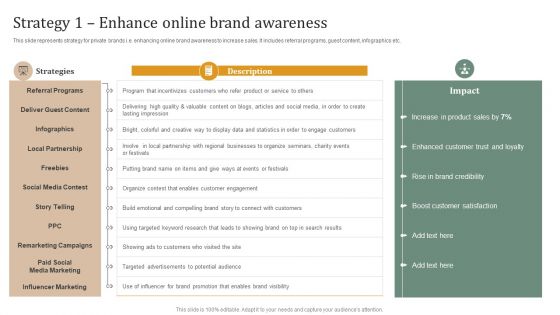 Executing Private Label Strategy 1 Enhance Online Brand Awareness Brochure PDF