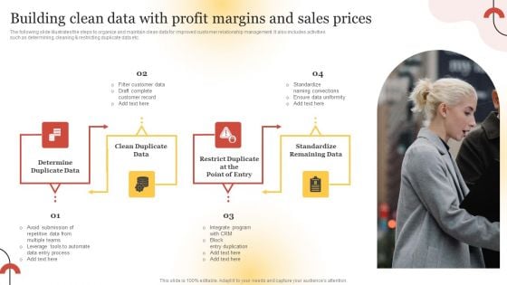 Executing Sales Risk Reduction Plan Building Clean Data With Profit Margins And Sales Prices Template PDF